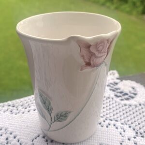 White Porcelain tumbler w/ Pink Roses